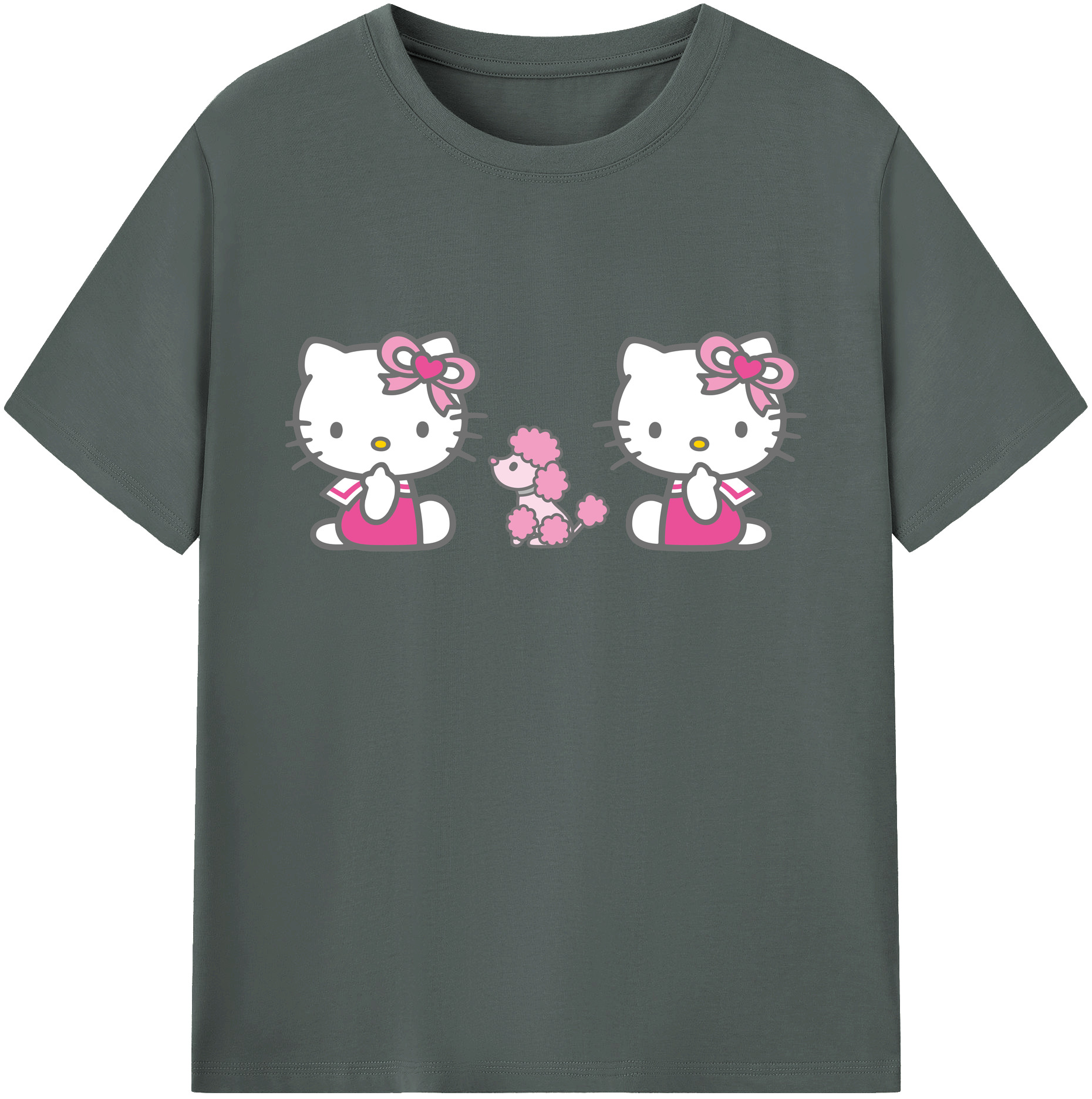 （画像用） Hello Kitty ハローキティ 綿100％ メンズ半袖Tシャツ｜肌触りやわらか＆通気性